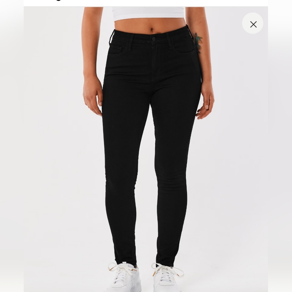 Hollister high-rise super skinny black jeans, classic stretch, 9S, w28, l29 size